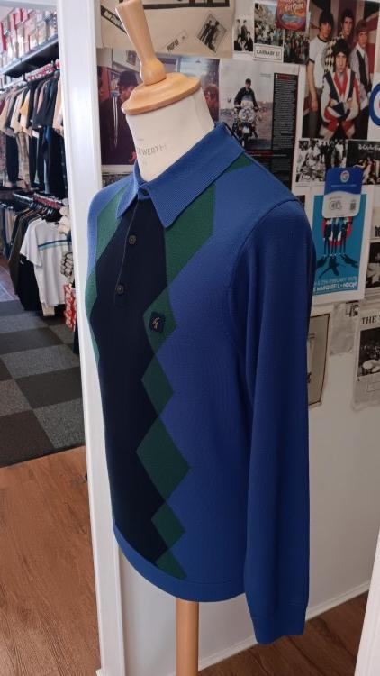Gabicci Bond Long Sleeve Knitted Polo