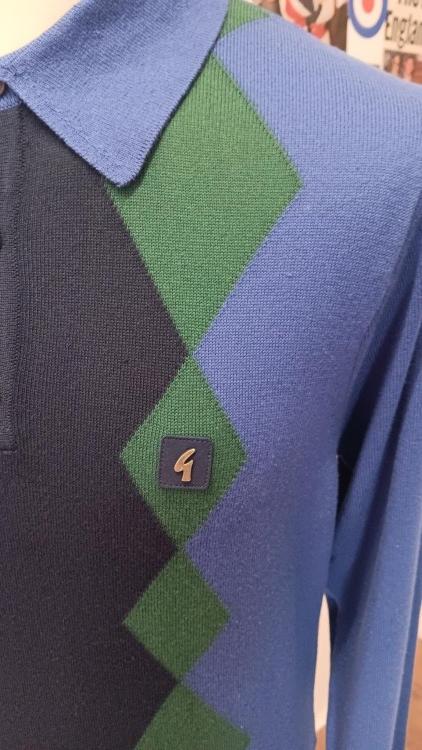 Gabicci Bond Long Sleeve Knitted Polo