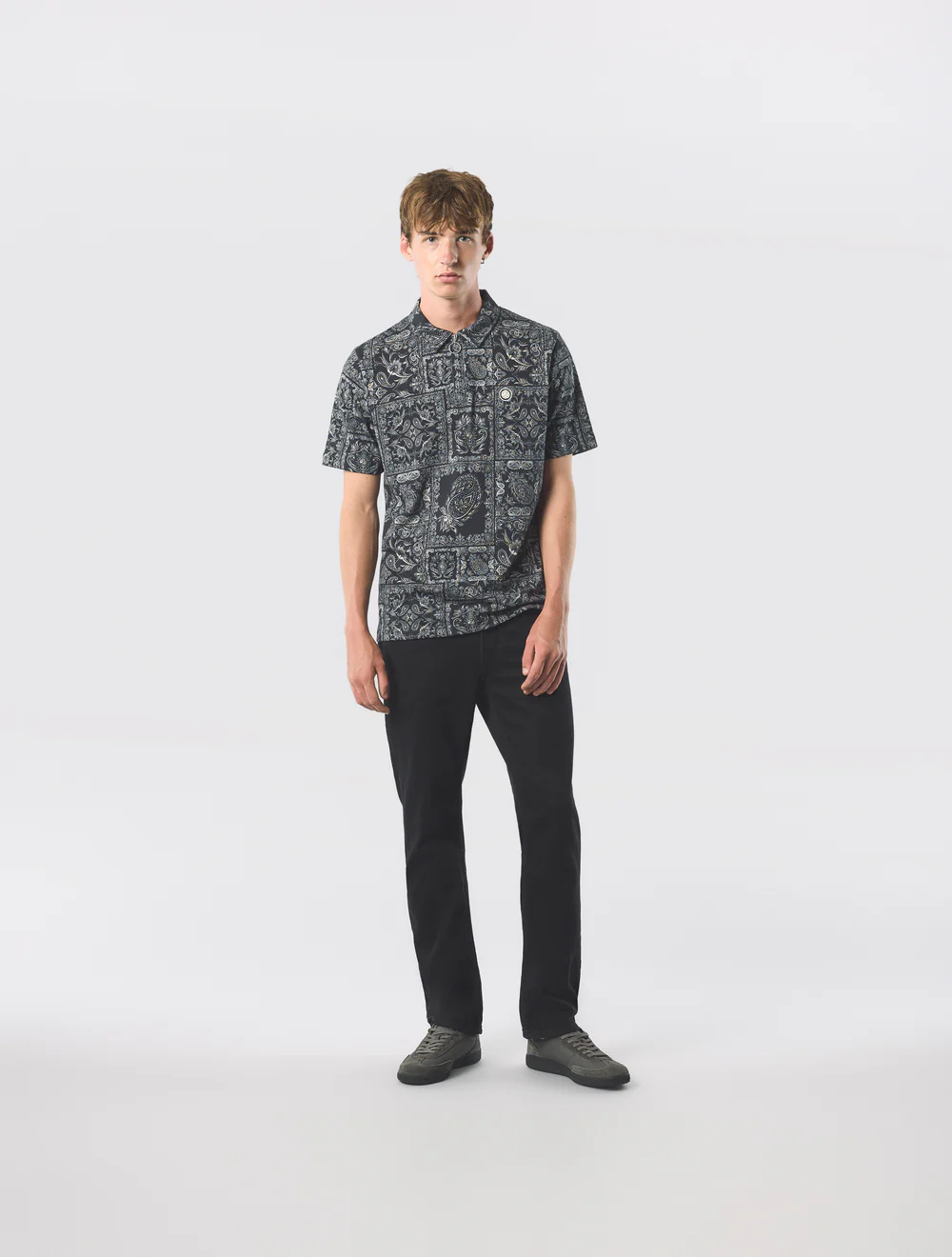 Patchwork Paisley Zip Polo