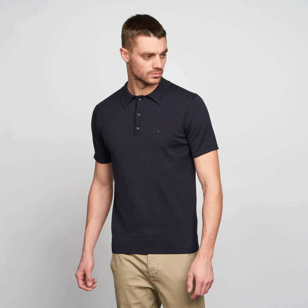 Jackson Three Button Knitted Polo | Tonics!