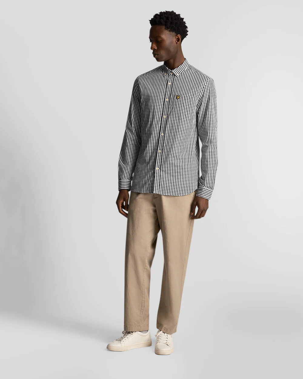 Long Sleeve Slim Fit Gingham Shirt