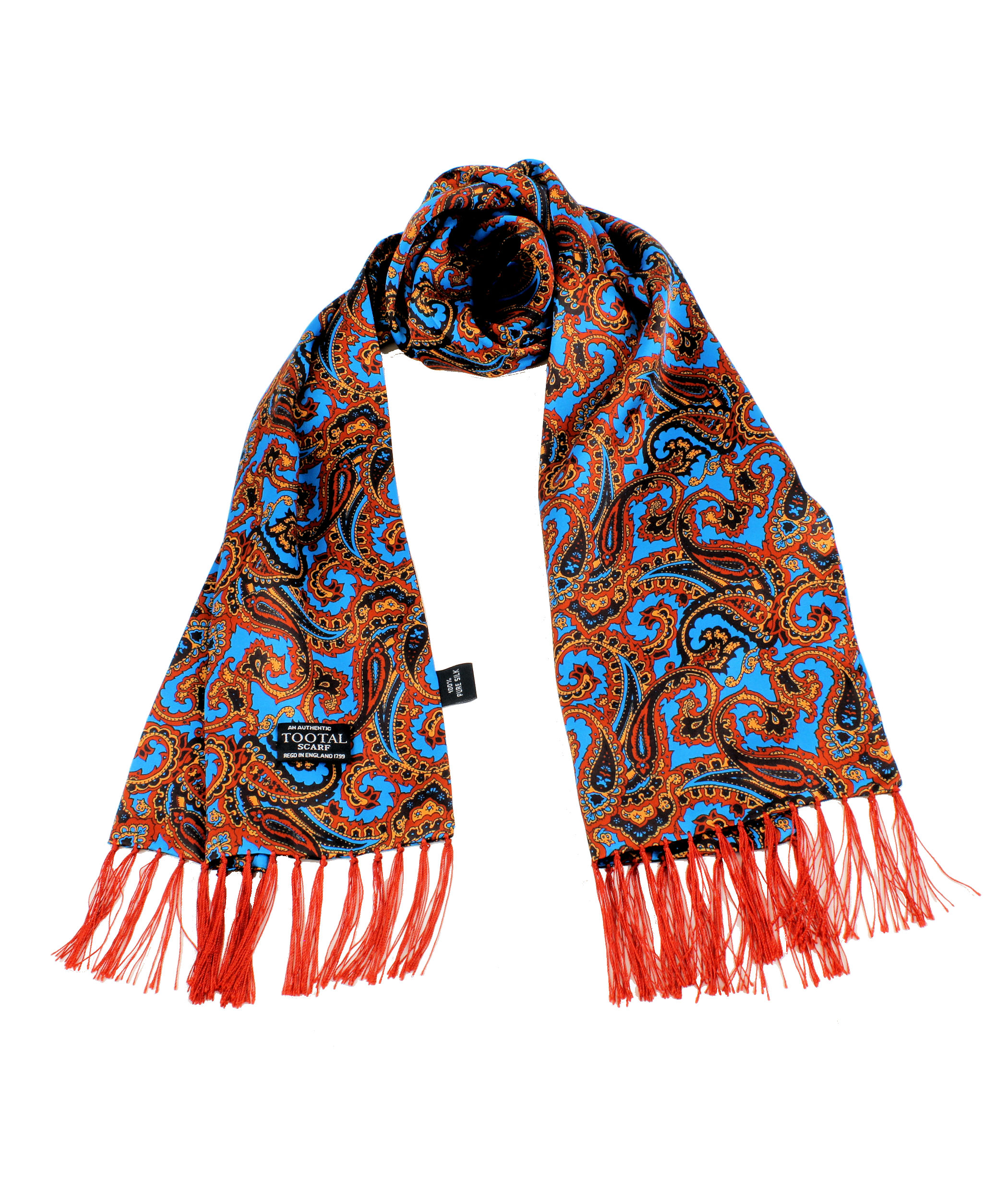 Vintage Bronze Paisley Design Silk Scarf