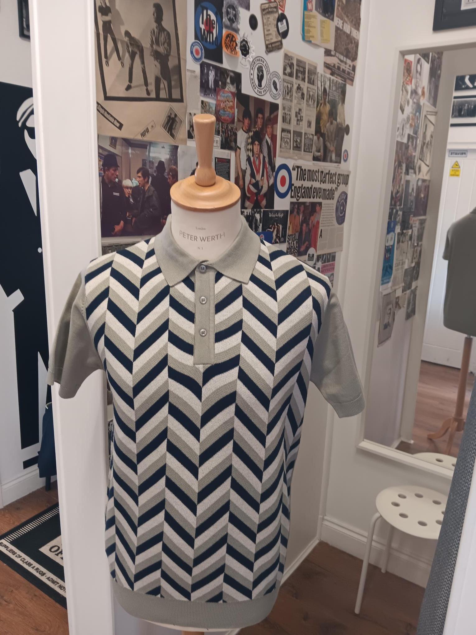 Herringbone Knitted Polo Shirt