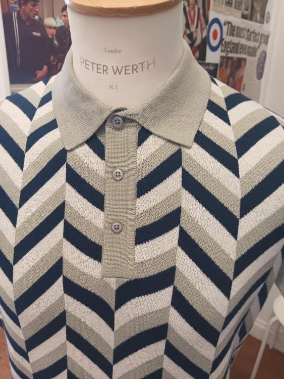 Herringbone Knitted Polo Shirt