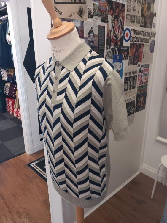 Herringbone Knitted Polo Shirt